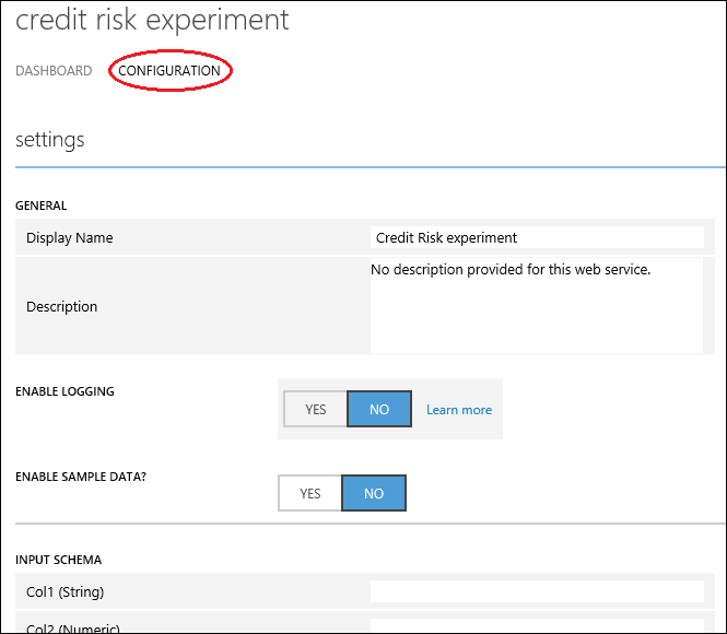 Configure the web service