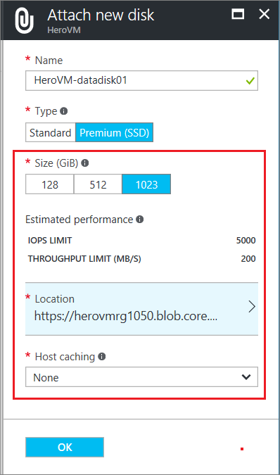 Review disk settings