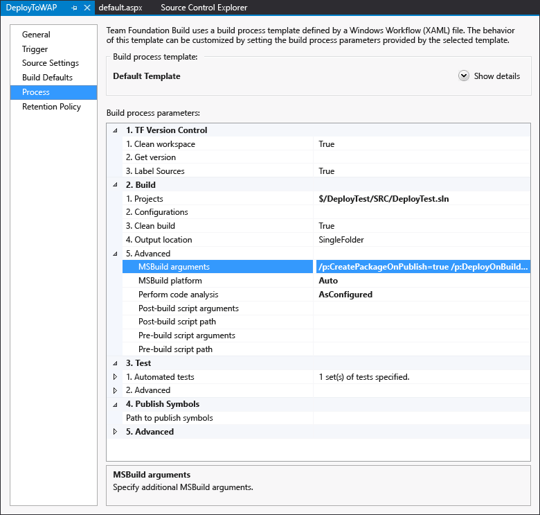 MSBuild arguments