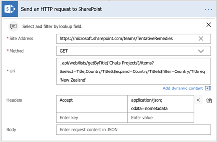 Send an HTTP request to SharePoint