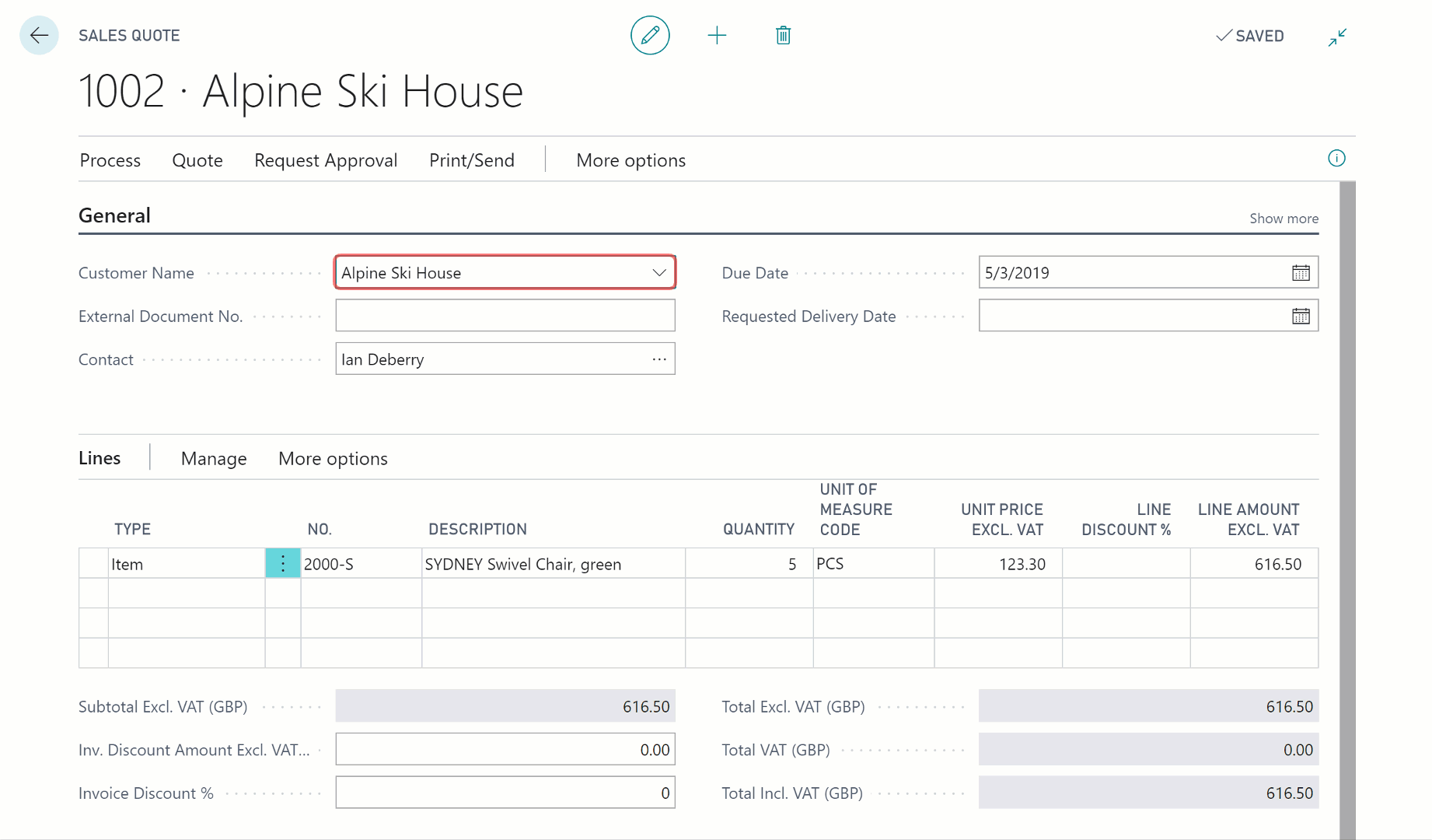 Screen grab of a page with multiple fields, artificially highlighting those included in Quick Entry