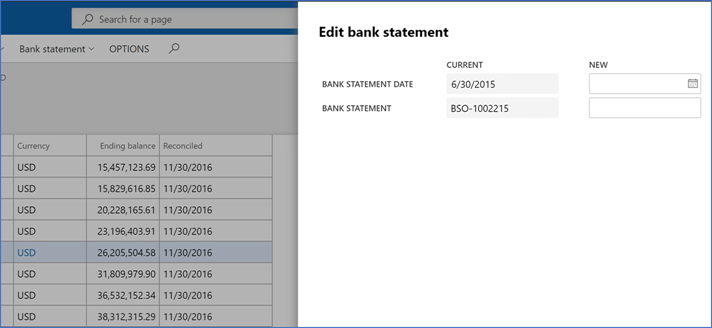 Edit bank statement