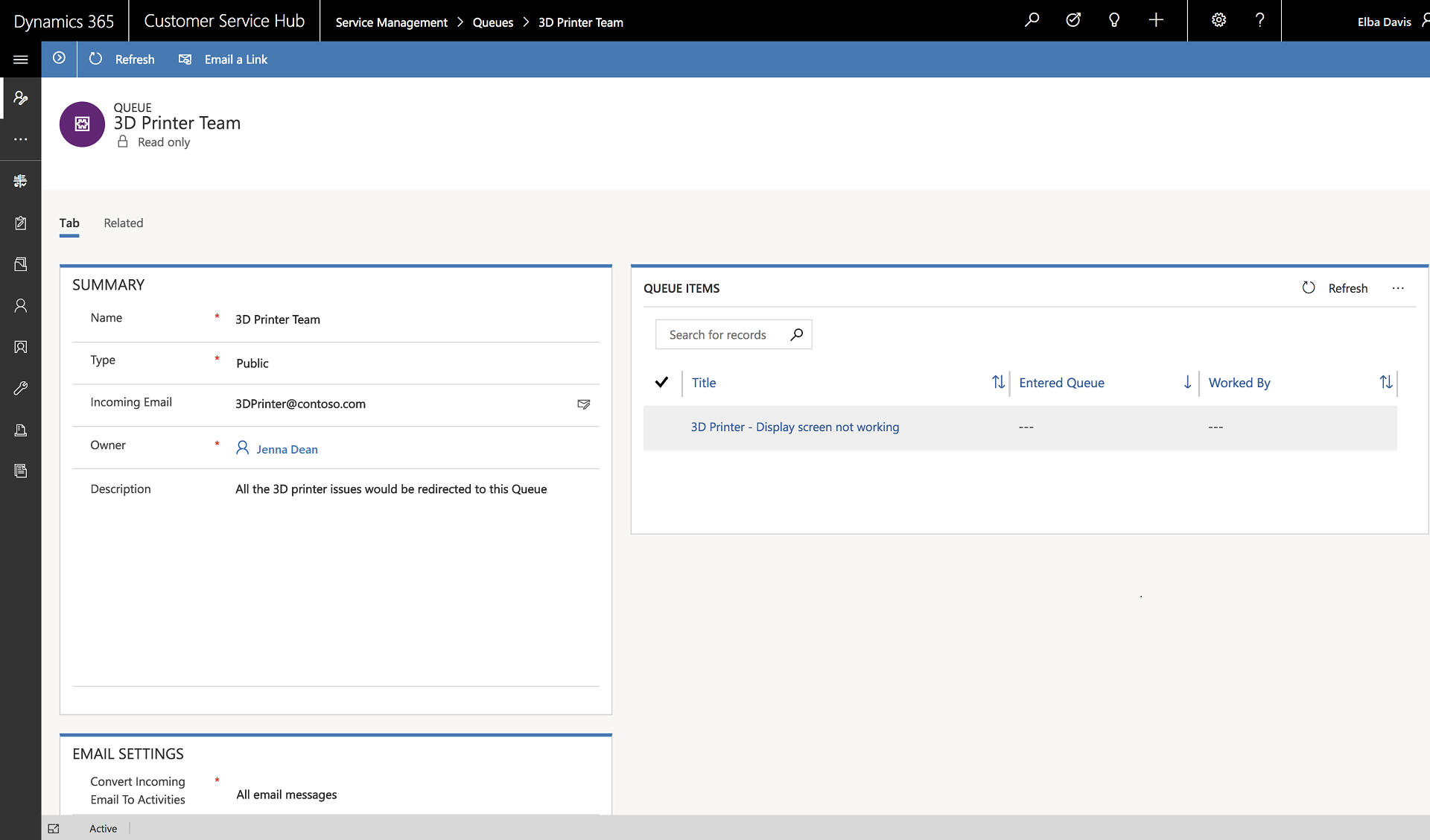 Using queues in Service Management