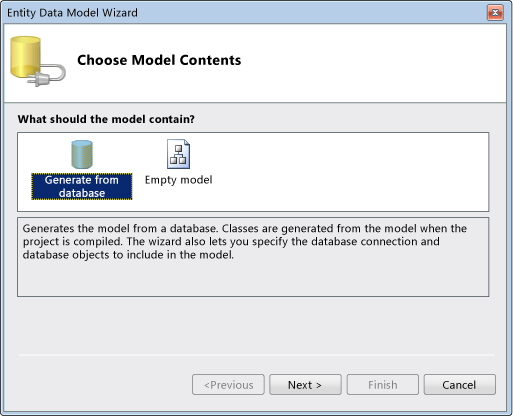 ASP.NET Domain Service Client: Choose Model Conten