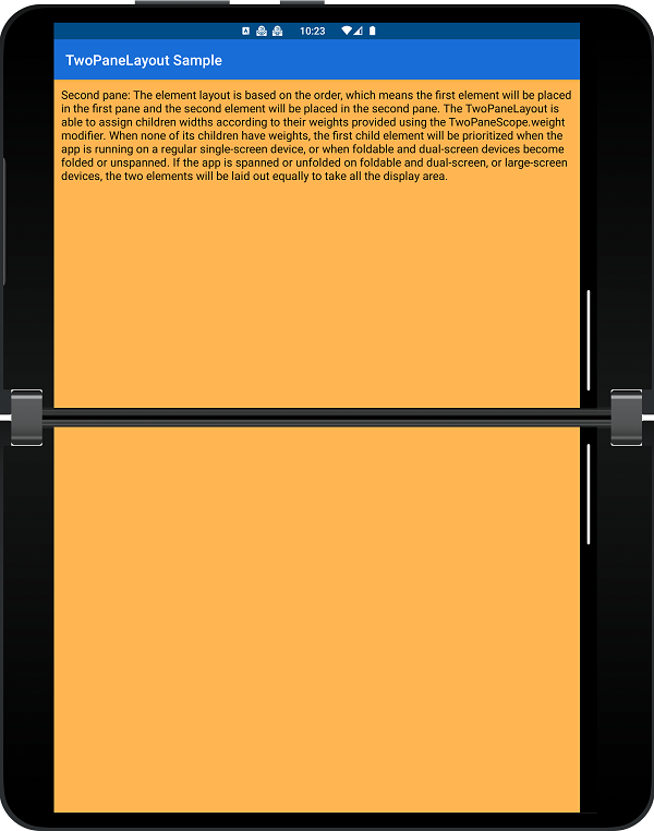 HorizontalSingle pane mode on a dual-screen device