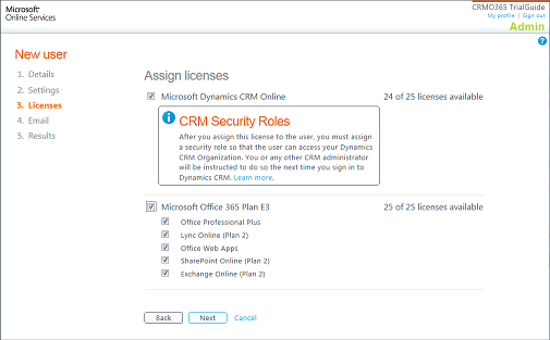 Assign licenses