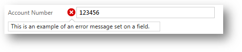 Error message on a field in a form in Dynamics CRM