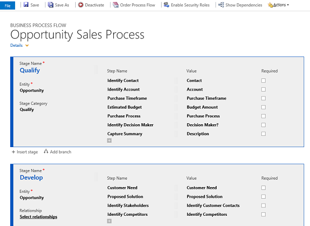 Edit a business process flow