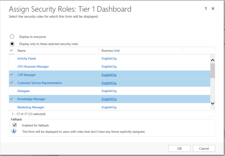 Assign security roles