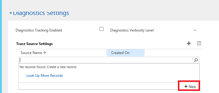 Create a new Trace Source Settings record in USD