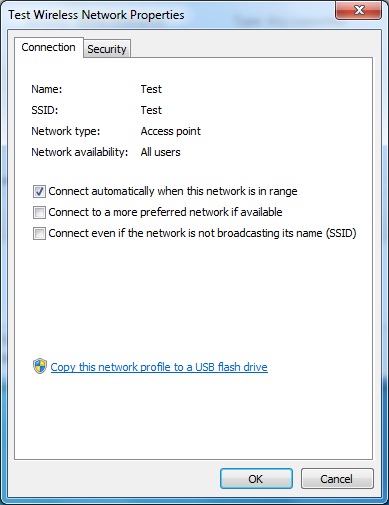 The Wireless Network Properties dialog box