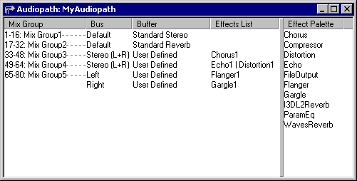 Audiopath Designer Window 