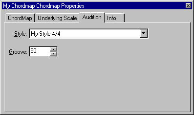 Chordmap Properties Audition tab