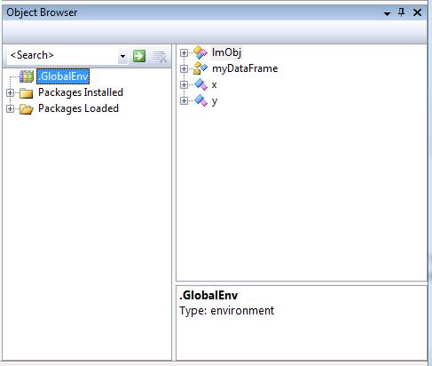 Screenshot that shows the Object Browser.