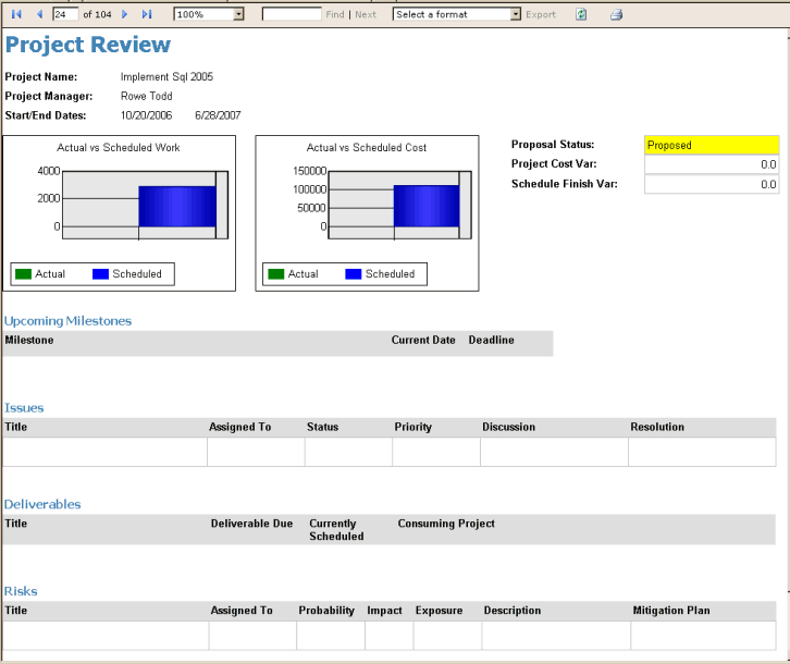 Project Review report