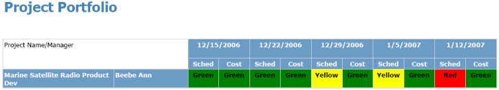 Project Portfolio Trend report