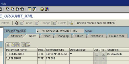 Creating the HR import parameters