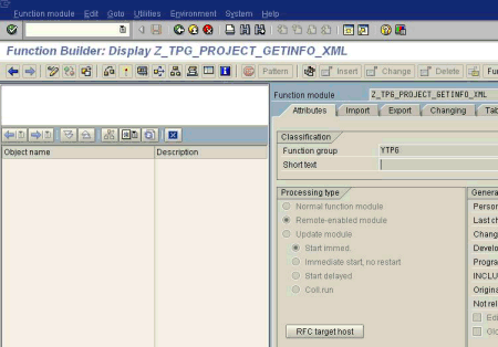 Setting the function module processing type