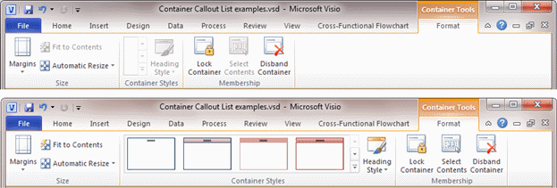 Adding styles for a container