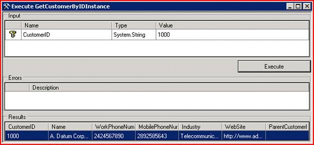 GetCustomerByIDInstance method results