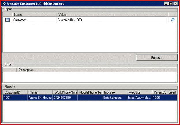 CustomerToChildCustomers method results