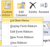 Engaging the List Item menu