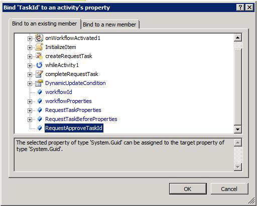 Binding activity property to existing member