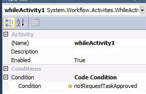 Setting up Code Condition prop for whileActivity