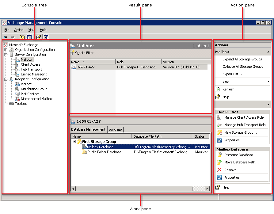 Exchange Server 2007 SP1 Exchange Mangement Consol