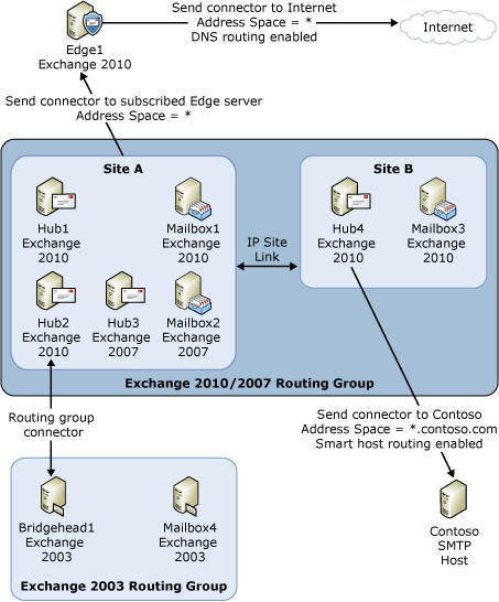 Topology and components used in next hop selection