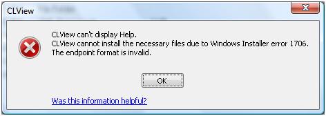 CLView error message