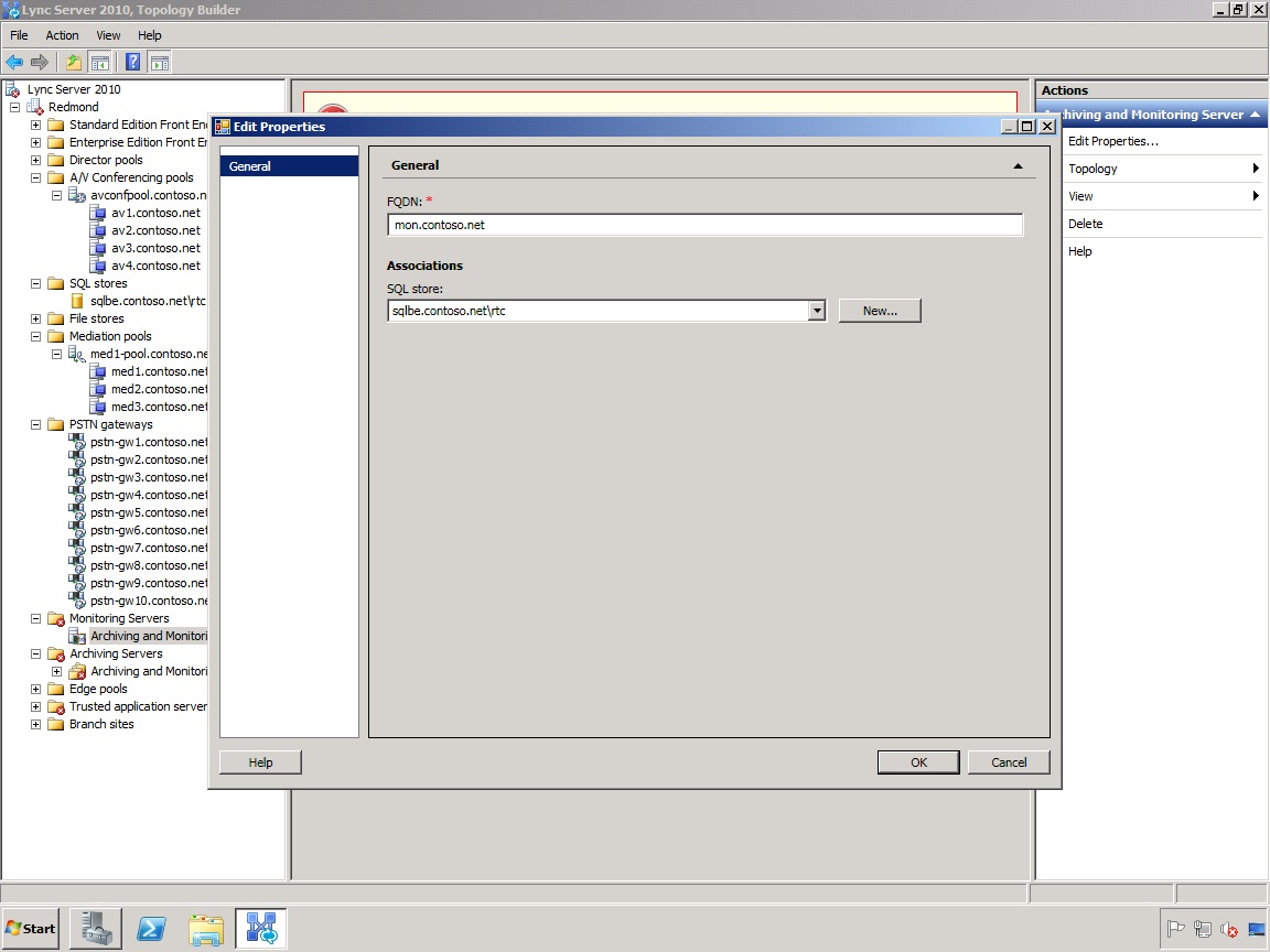 Topology Builder Monitoring Server Pools