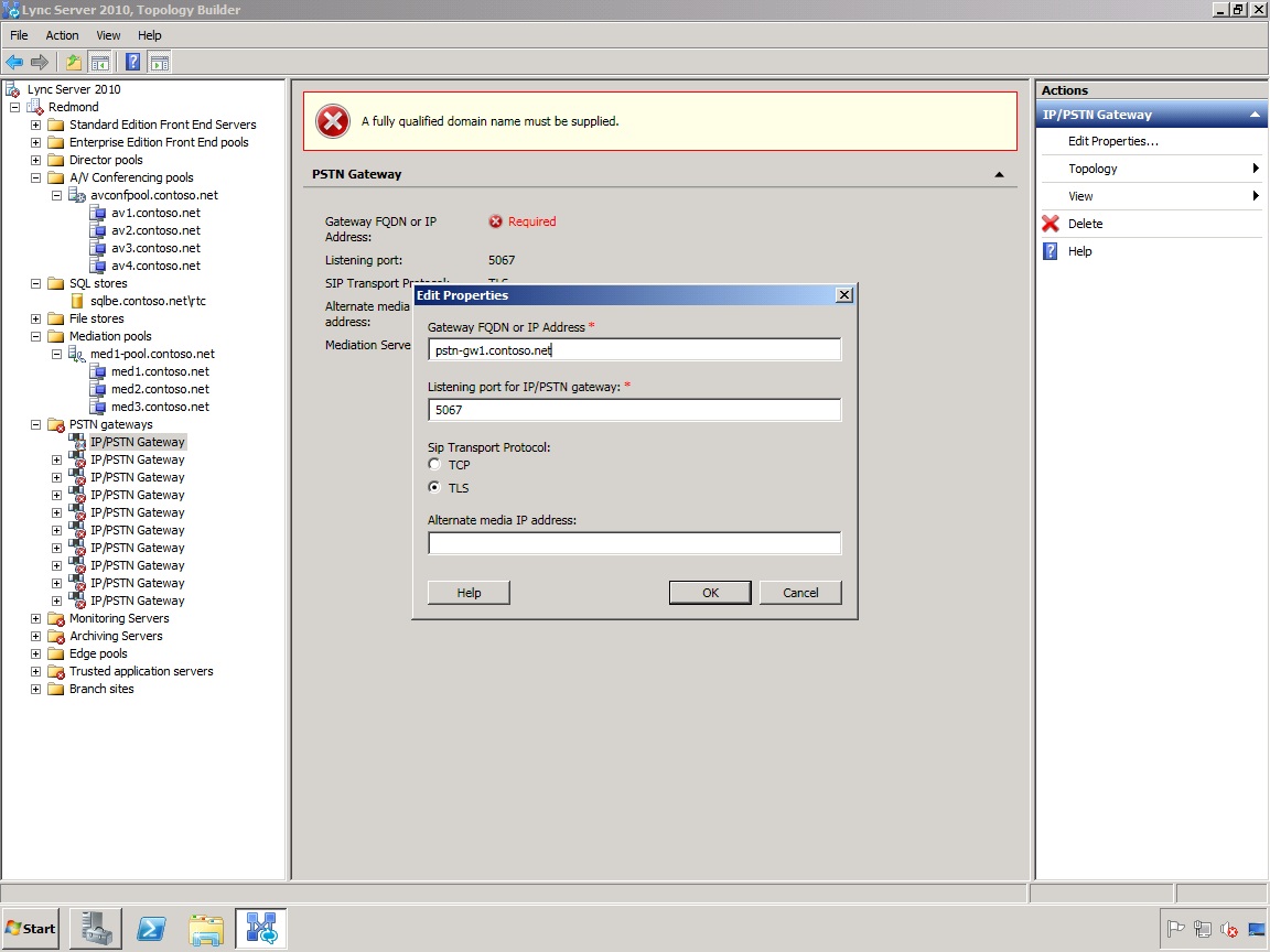 Topology Builder PSTN Gateways