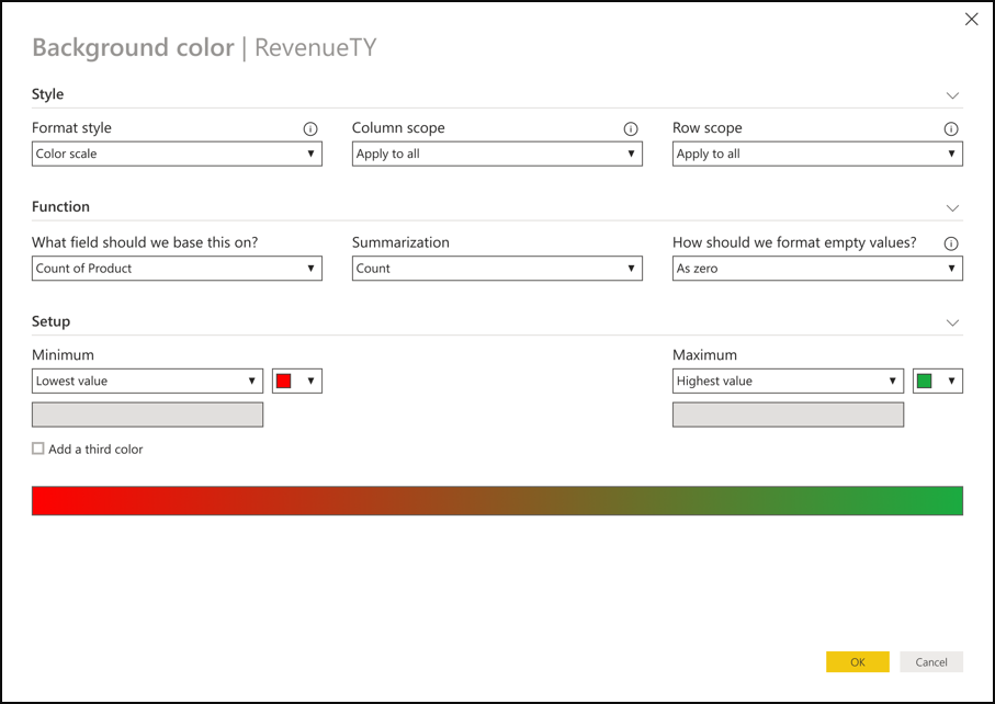 Conditional formatting on totals and subtotals