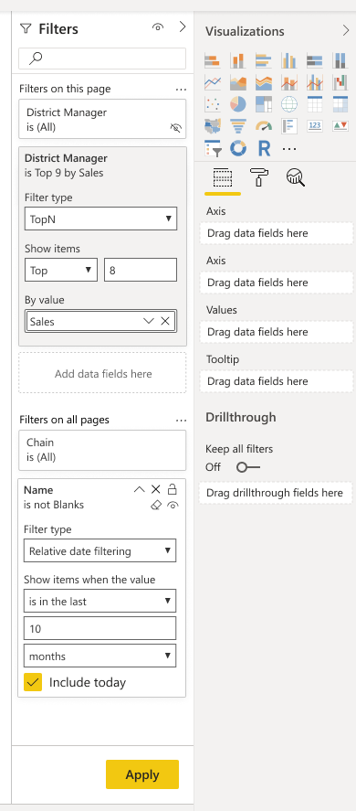 An apply button now appears in the Filters pane in Power BI reports