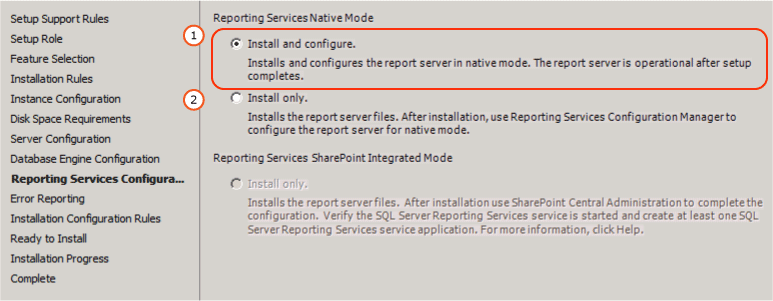 SSRS Native Mode Configuration