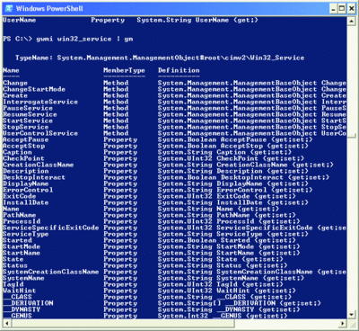 Figure 2 Piping an object to the Get-Member cmdlet tells you what methods and properties you can access