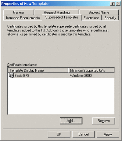 Figure 2 Supersede the Basic EFS Template