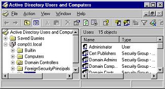 Active Directory users and Computers