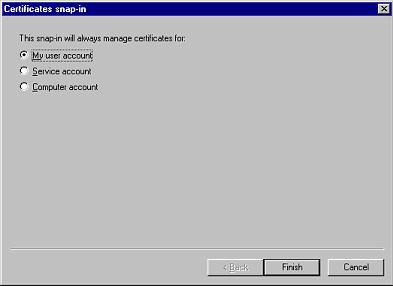 Certificates snap-in