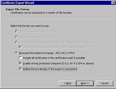 Certificate Export Wizard