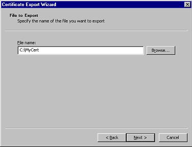 Certificate Export Wizard