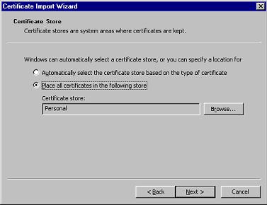 Certificate Import Wizard