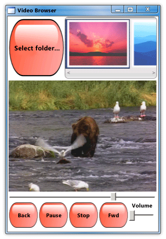 Video Browser built with the WPF Designer