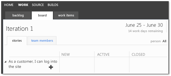 Agile task board with updated workflow