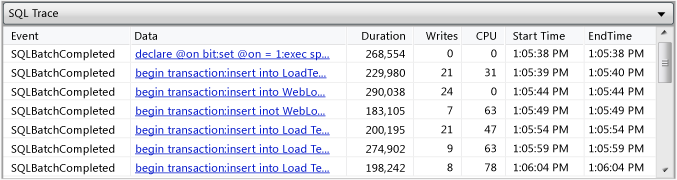 SQL Trace table