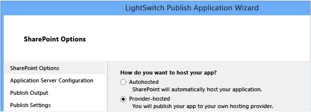 The SharePoint Options page