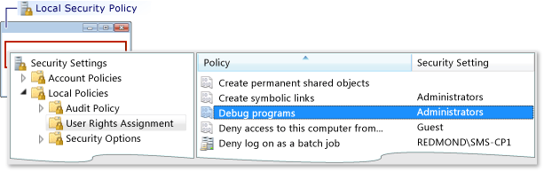 Local Security Policy User Rights