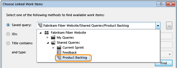 Select query to find work items