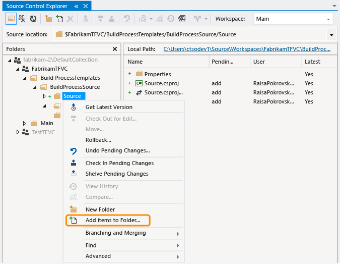 Source Control Explorer